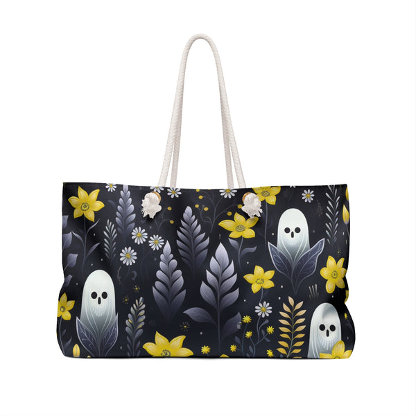 Yellow Floral Ghosts Weekender Tote