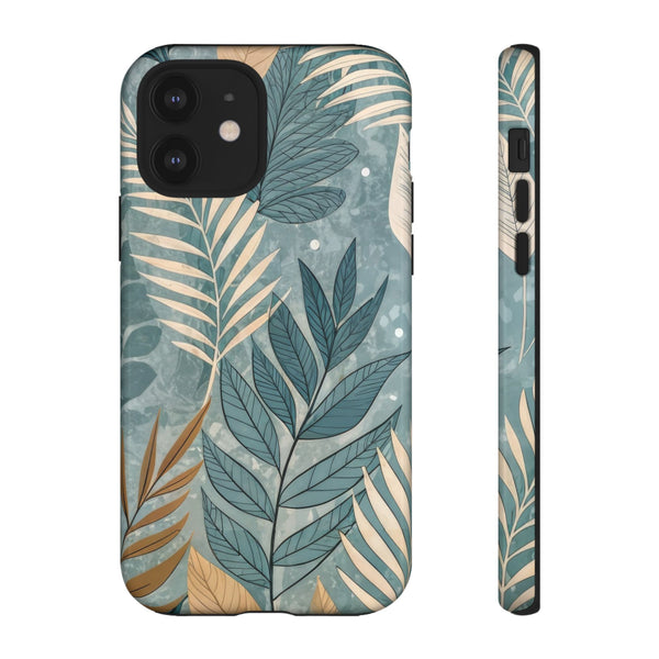 Blue Boho Leaves Tough Case