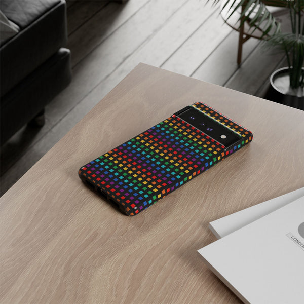 Rainbow Dots on Black - Tough Case