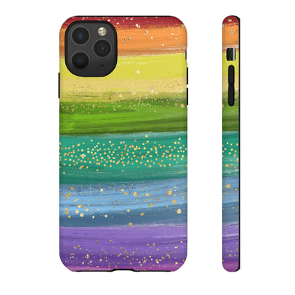 Rainbow Glitter Brush Strokes - Tough Case