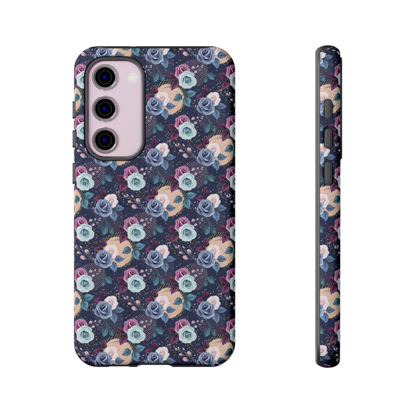 Navy & Pink Florals  - Tough Phone Case