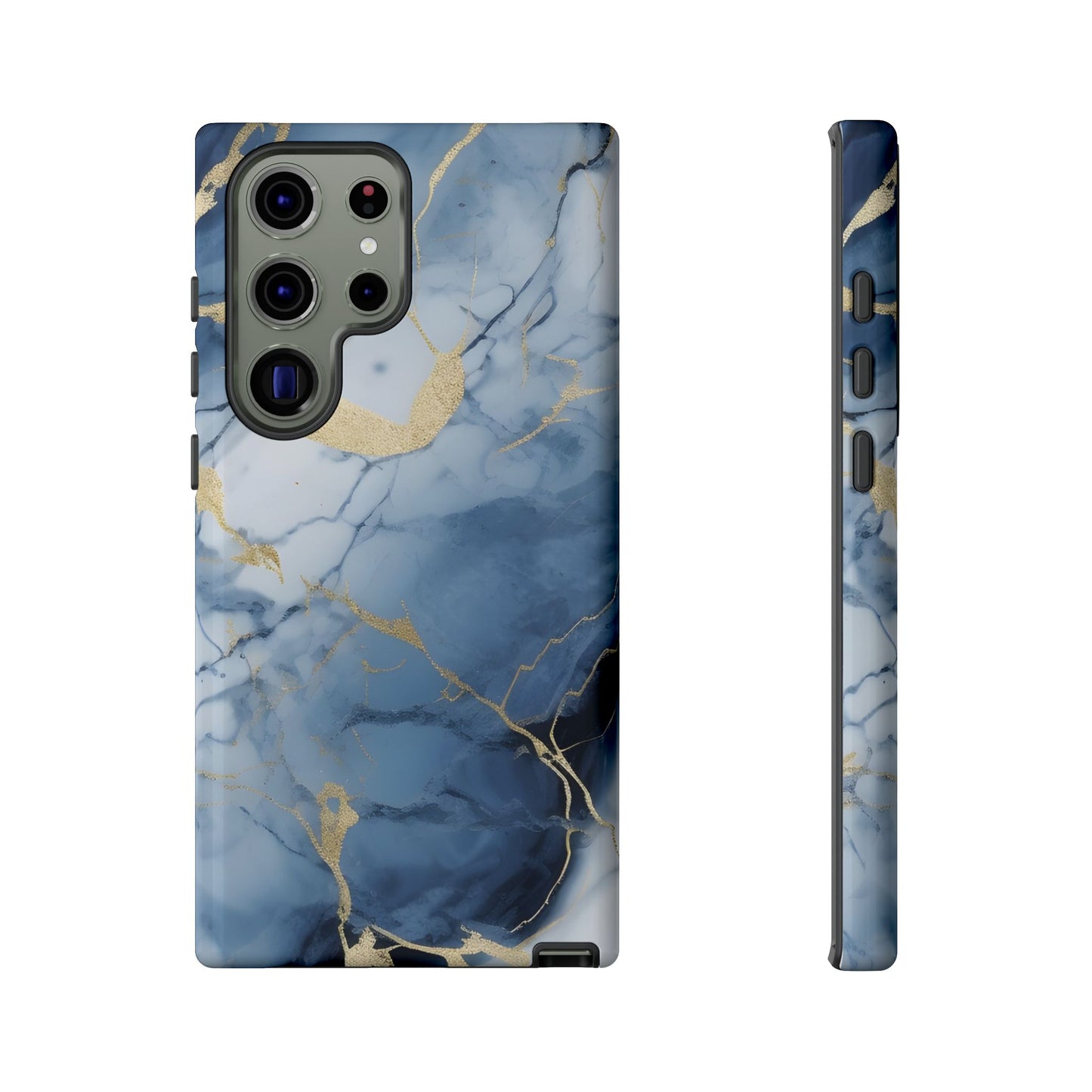 Navy Blue Marble Tough Phone Case