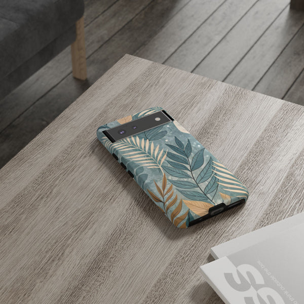 Blue Boho Leaves Tough Case