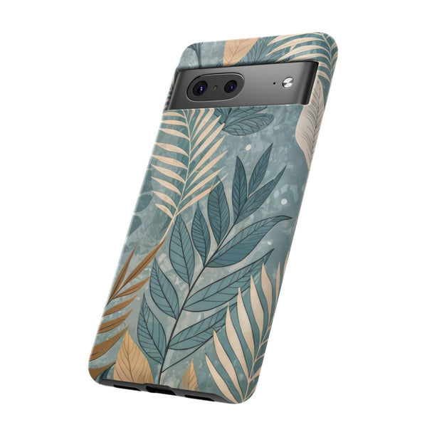 Blue Boho Leaves Tough Case