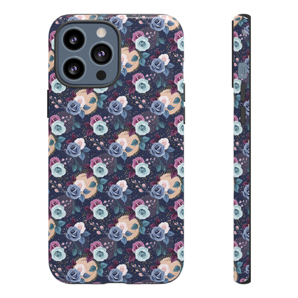 Navy & Pink Florals  - Tough Phone Case