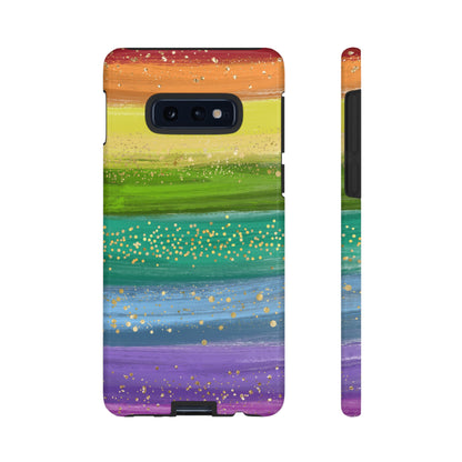 Rainbow Glitter Brush Strokes - Tough Case