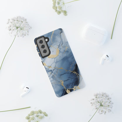 Navy Blue Marble Tough Phone Case