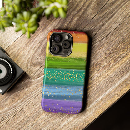 Rainbow Glitter Brush Strokes - Tough Case