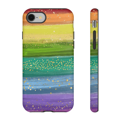 Rainbow Glitter Brush Strokes - Tough Case