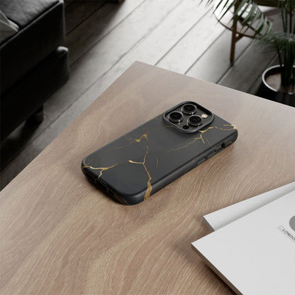 Black Marble  - Tough Phone Case