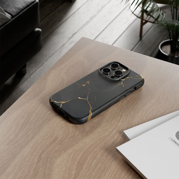 Black Marble  - Tough Phone Case