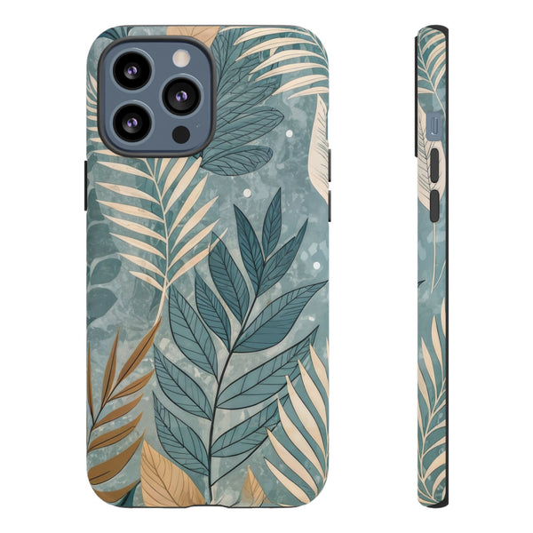 Blue Boho Leaves Tough Case