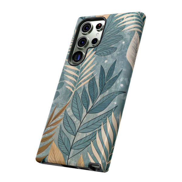 Blue Boho Leaves Tough Case