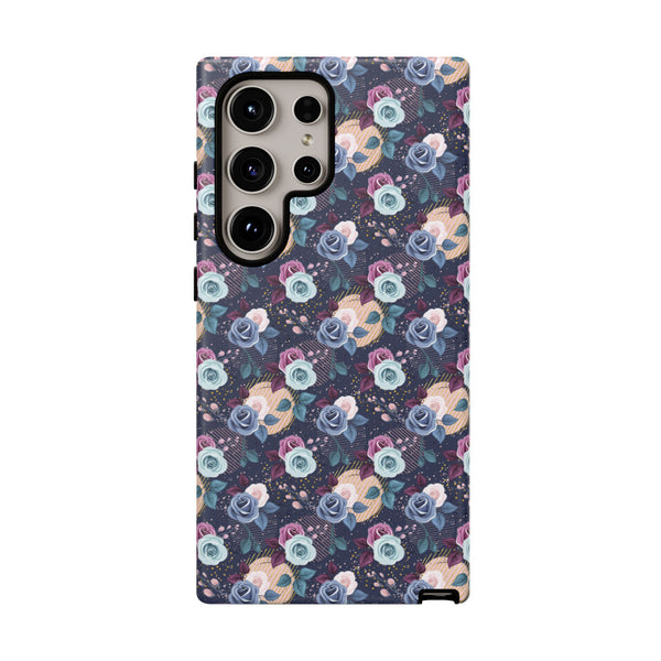 Navy & Pink Florals  - Tough Phone Case