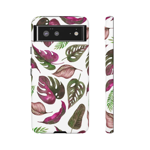 Pink & White Tropical Leaves - Tough Case