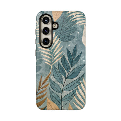 Blue Boho Leaves Tough Case