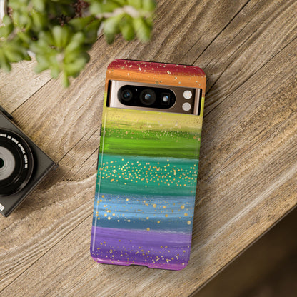 Rainbow Glitter Brush Strokes - Tough Case