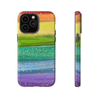 Rainbow Glitter Brush Strokes - Tough Case