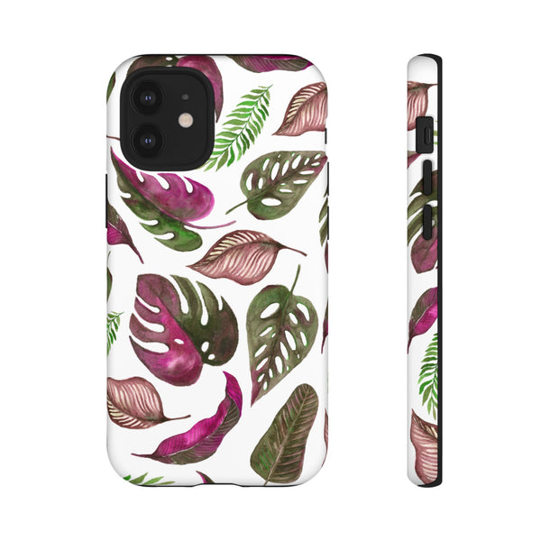 Pink & White Tropical Leaves - Tough Case