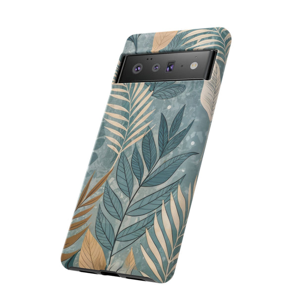 Blue Boho Leaves Tough Case