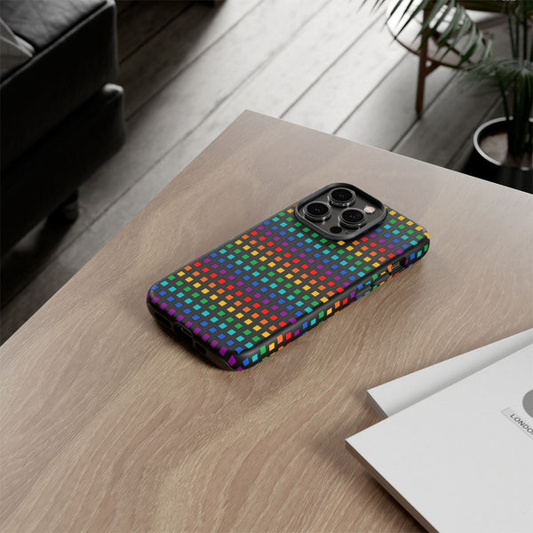 Rainbow Dots on Black - Tough Case