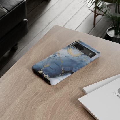 Navy Blue Marble Tough Phone Case