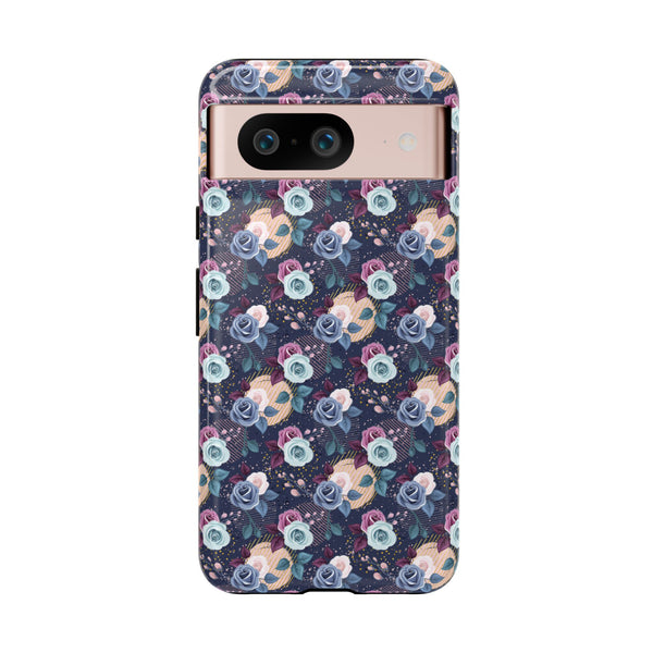 Navy & Pink Florals  - Tough Phone Case