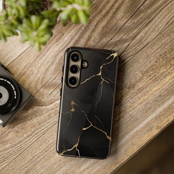 Black Marble  - Tough Phone Case