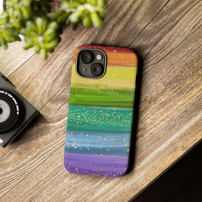 Rainbow Glitter Brush Strokes - Tough Case