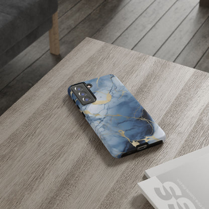 Navy Blue Marble Tough Phone Case
