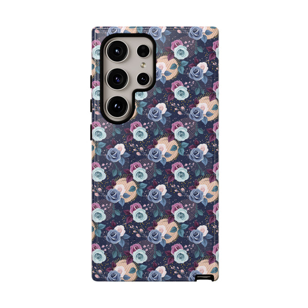 Navy & Pink Florals  - Tough Phone Case