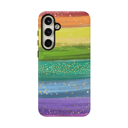 Rainbow Glitter Brush Strokes - Tough Case