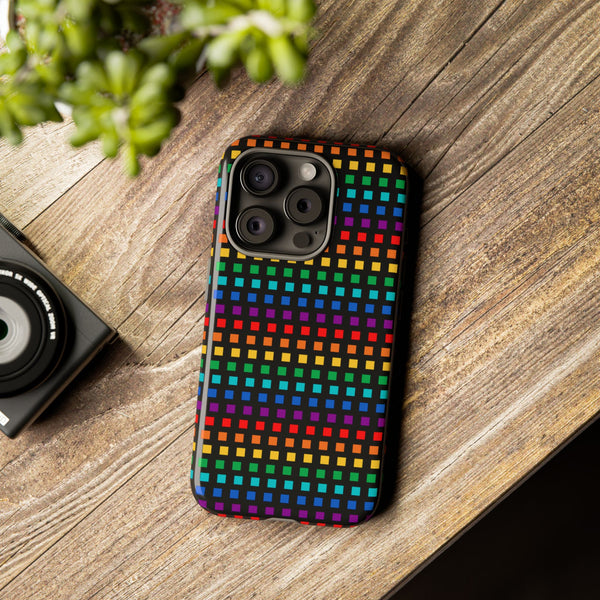 Rainbow Dots on Black - Tough Case