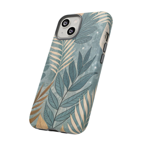 Blue Boho Leaves Tough Case