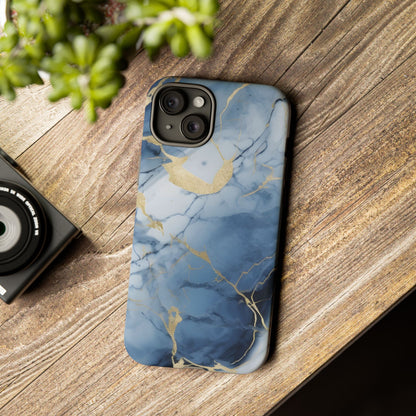 Navy Blue Marble Tough Phone Case