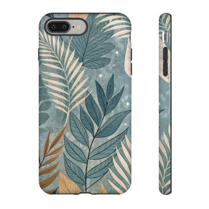 Blue Boho Leaves Tough Case