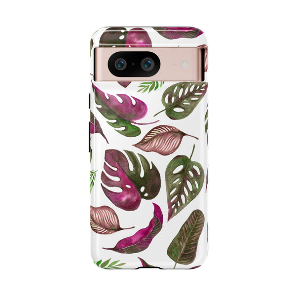 Pink & White Tropical Leaves - Tough Case