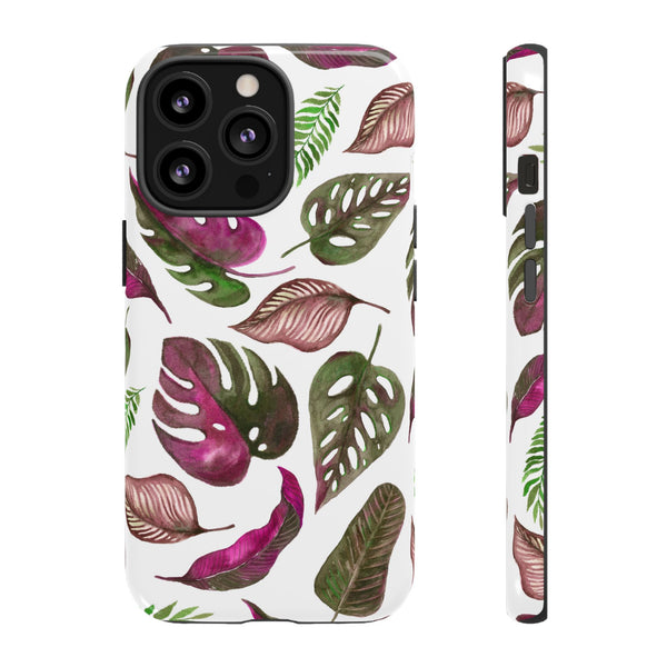 Pink & White Tropical Leaves - Tough Case