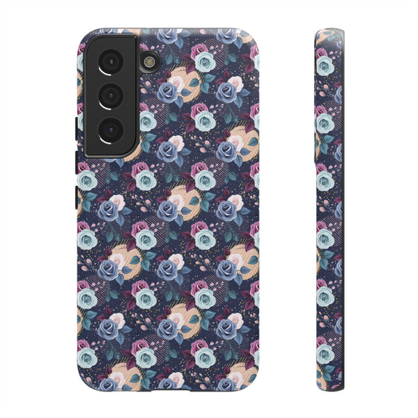 Navy & Pink Florals  - Tough Phone Case