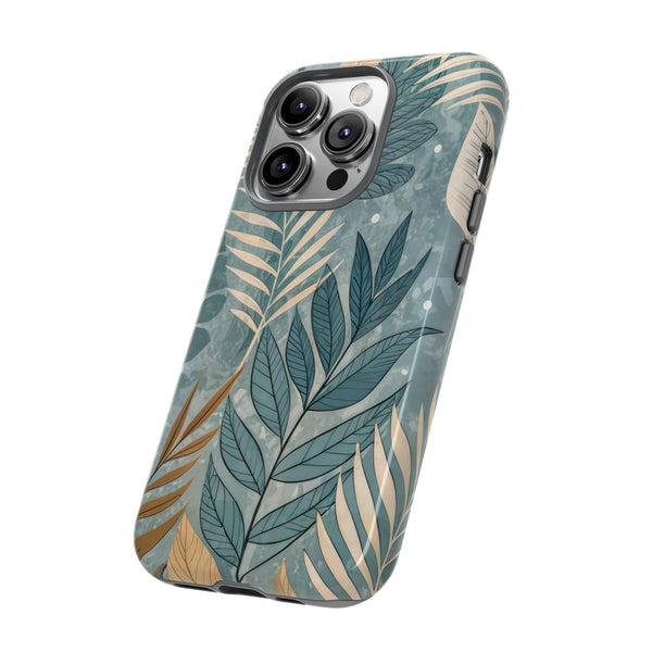 Blue Boho Leaves Tough Case