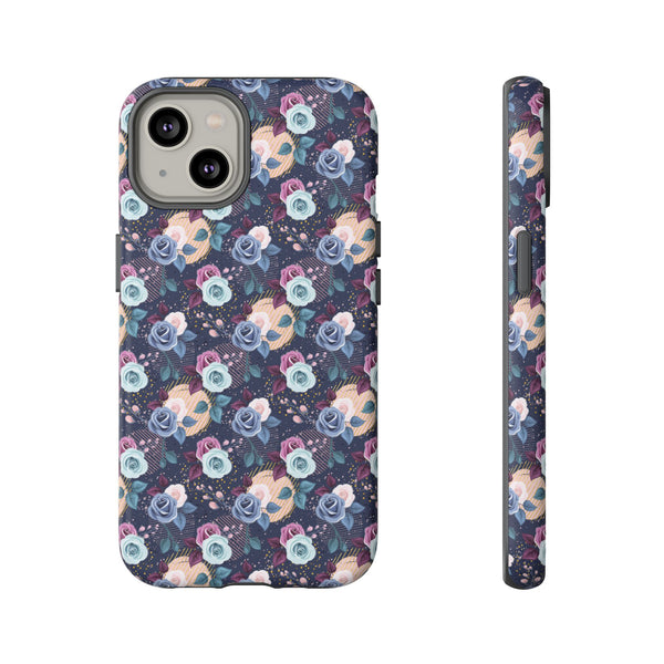 Navy & Pink Florals  - Tough Phone Case