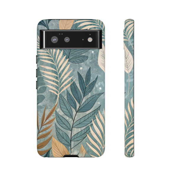 Blue Boho Leaves Tough Case