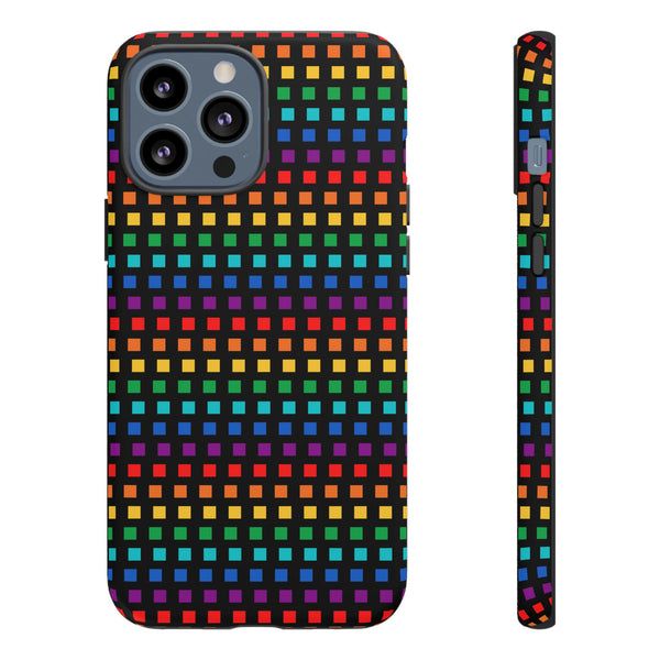 Rainbow Dots on Black - Tough Case