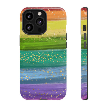 Rainbow Glitter Brush Strokes - Tough Case