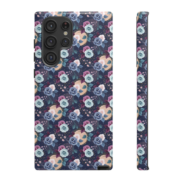 Navy & Pink Florals  - Tough Phone Case