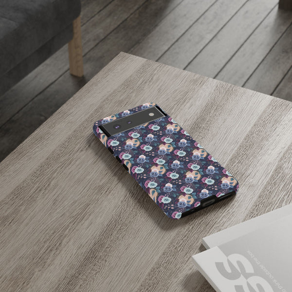 Navy & Pink Florals  - Tough Phone Case