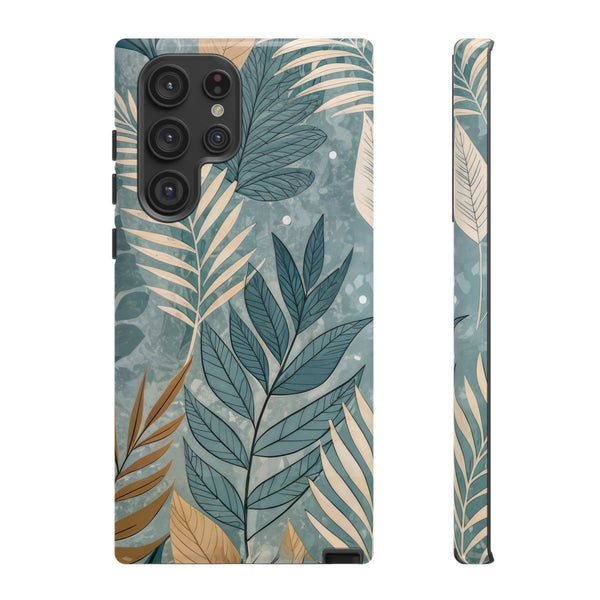 Blue Boho Leaves Tough Case