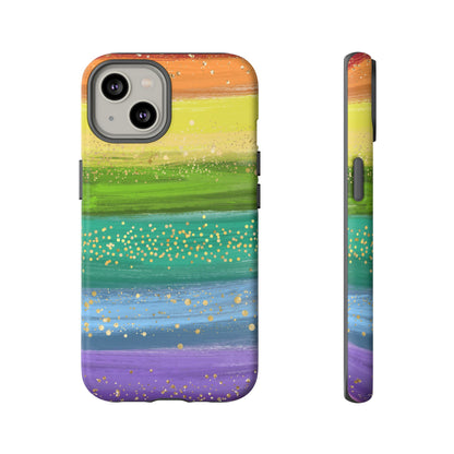 Rainbow Glitter Brush Strokes - Tough Case