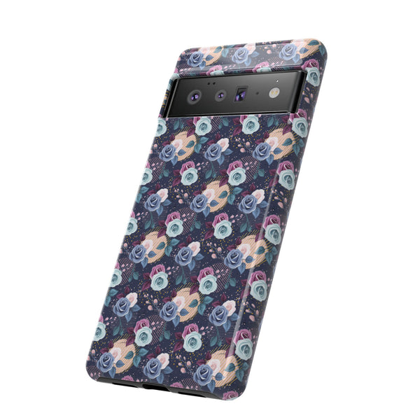 Navy & Pink Florals  - Tough Phone Case