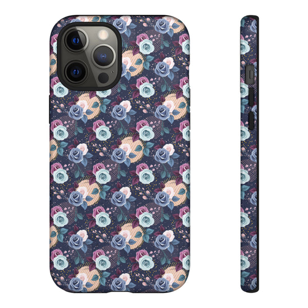 Navy & Pink Florals  - Tough Phone Case